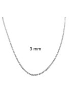 Collana catena Grumetta Traversino placcata argento 3 mm 55 cm