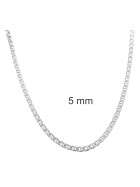 Collana catena Grumetta Traversino placcata argento 3 mm 55 cm