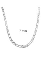 Collana catena Grumetta Traversino placcata argento 3 mm 55 cm