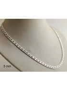 Collana catena Grumetta Traversino placcata argento 3 mm 55 cm