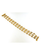 Pulsera grano de café chapado en oro 15mm