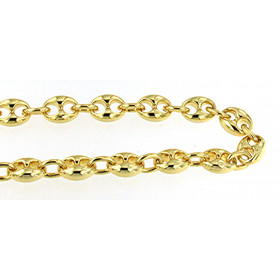 Collana catena Marina chicco di caffe placcata oro 8 mm