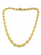 Collier chaine grain de café plaqué or 8 mm