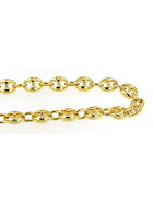 Collier chaine grain de café plaqué or 8 mm