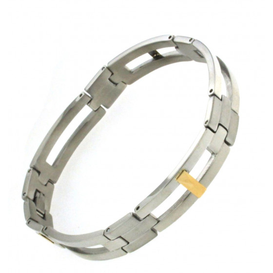 Bracciale per uomo acciaio 18ct oro braccialetto gioielli regalo dalla fabbrica