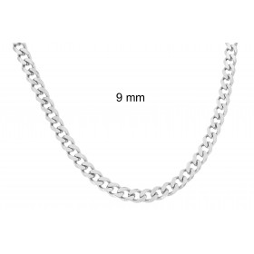 Curb Chain Necklace Silver Plated 16,5 mm 40 cm