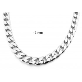 Collier chaine gourmette plaqué argent 16,5 mm 40 cm