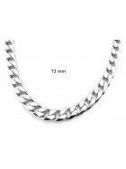 Collier chaine gourmette plaqué argent 16,5 mm 40 cm