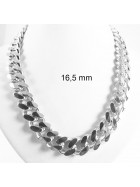 Curb Chain Necklace Silver Plated 16,5 mm 40 cm
