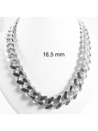 Collier chaine gourmette plaqué argent 16,5 mm 40 cm