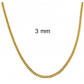 Collar cadena Grumetta oro doublé 3 mm 40 cm