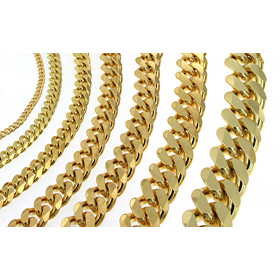 Curb Chain Necklace gold doublé 7 mm 45 cm
