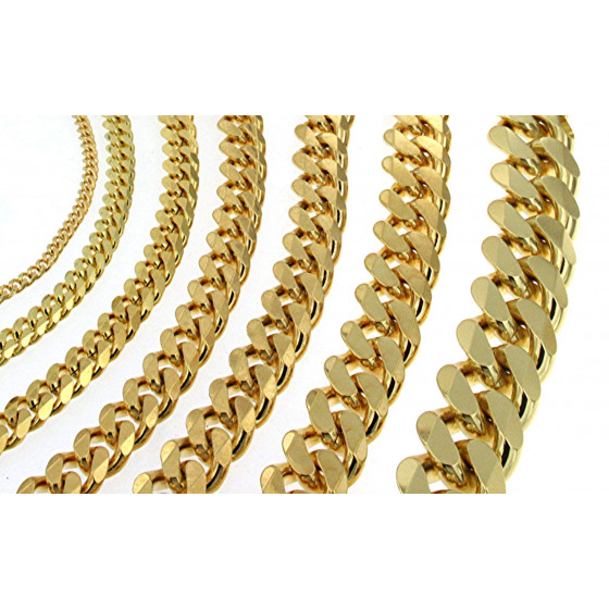Collar cadena Grumetta chapada en oro 3 mm 55 cm