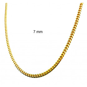 Curb Chain Necklace gold plated 3 mm 55 cm