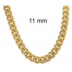 Curb Chain Necklace gold plated 3 mm 55 cm