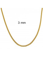 Curb Chain Necklace gold plated 3 mm 55 cm