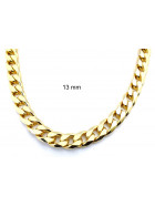 Curb Chain Necklace gold plated 3 mm 55 cm