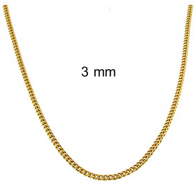 Curb Chain Necklace gold plated 9 mm 65 cm