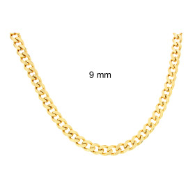 Collar cadena Grumetta chapada en oro 9 mm 65 cm