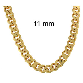 Collar cadena Grumetta chapada en oro 9 mm 65 cm