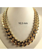 Curb Chain Necklace gold plated 9 mm 65 cm