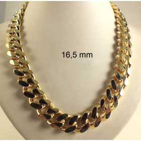 Collar cadena Grumetta chapada en oro 16,5 mm 80 cm