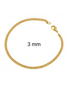 Bracelet chaine Gourmette or doublé 3 mm 16 cm