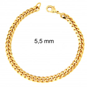 Bracelet chaine Gourmette or doublé 5,5 mm 16 cm