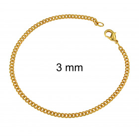 Bracelet chaine Gourmette or doublé 5,5 mm 20 cm
