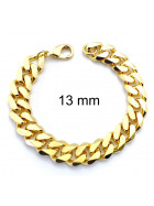 Curb Chain Bracelet Gold Doublé 13 mm 20 cm