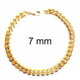 Bracelet chaine Gourmette plaqué or 5,5 mm 19 cm