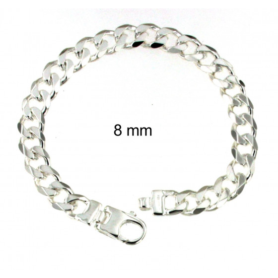 Curb Chain Bracelet Solid Sterling Silver