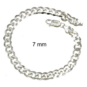 Bracelet Curb Chain Sterling Silver 3 mm 21 cm