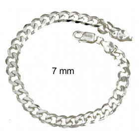 Panzerarmband 925 Silber 7 mm 21 cm Herren-Armband Damen Schmuck
