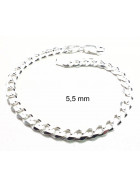 Bracelet Curb Chain Sterling Silver 7 mm 21 cm