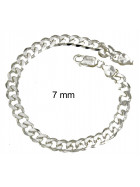 Bracelet chaine Gourmette 925 argent 7 mm 21 cm