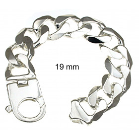 Bracelet Curb Chain Sterling Silver 10 mm 18 cm