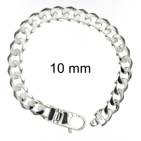 Pulsera cadena Grumetta Plata de ley 10 mm 18 cm