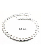 Pulsera cadena Grumetta Plata de ley 10 mm 18 cm