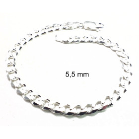 Panzerarmband 925 Silber 10 mm 21 cm Herren-Armband Damen Schmuck