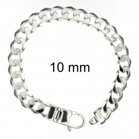 Bracelet Curb Chain Sterling Silver 10 mm 21 cm