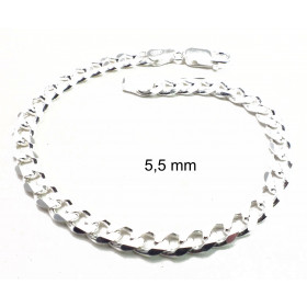 Bracelet Curb Chain Sterling Silver 15 mm 21 cm