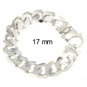 Bracelet Curb Chain Sterling Silver 17 mm 18 cm