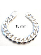 Bracelet Curb Chain Sterling Silver 17 mm 23 cm