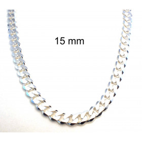 Collar cadena grumetta Plata de ley solida 3 mm 40 cm Collar cadena grumetta plata de ley solida colgante