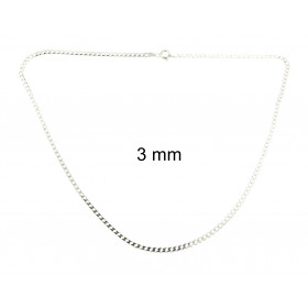 Collana catena grumetta 925 argento 3 mm 80 cm oumo donna catena pendente