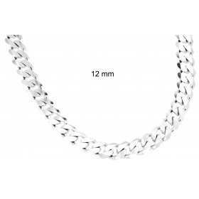 Collar cadena grumetta Plata de ley solida 7 mm 45 cm Collar cadena grumetta plata de ley solida