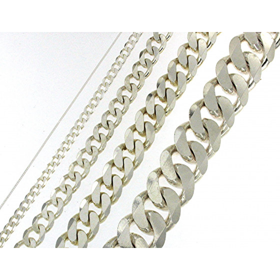 Collar cadena grumetta Plata de ley solida 10 mm 60 cm Collar cadena grumetta plata de ley solida