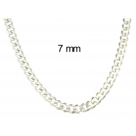 Collar cadena grumetta Plata de ley solida 17 mm 45 cm Collar cadena grumetta plata de ley solida