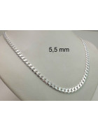 Collar cadena grumetta Plata de ley solida 17 mm 60 cm Collar cadena grumetta plata de ley solida